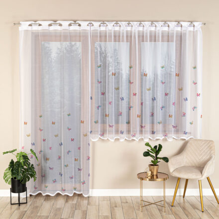 Motylki firanka żakardowa gotowa na prosto 140x230