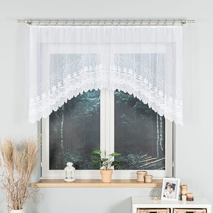 Jowita firanka żakardowa gotowa ze wzorem pasowym 250 x 100cm