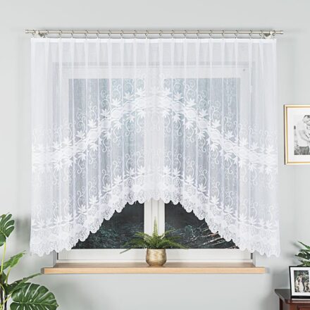 Jowita firanka żakardowa gotowa ze wzorem pasowym 300 x 150cm