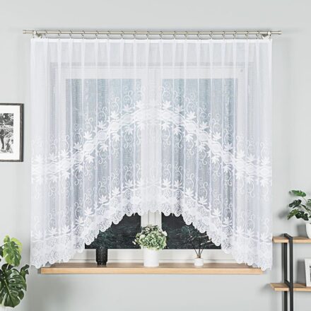 Jowita firanka żakardowa gotowa ze wzorem pasowym 300 x 160cm