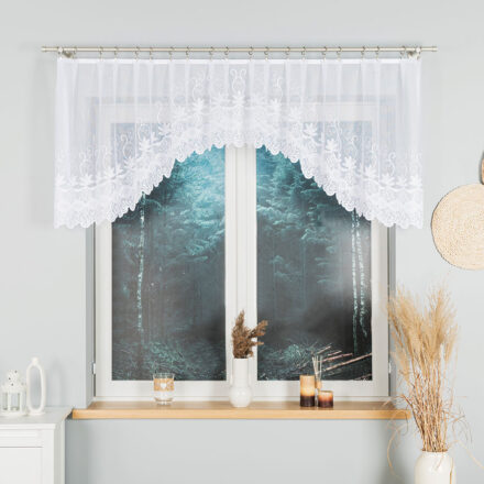 Jowita firanka żakardowa gotowa ze wzorem pasowym 300 x 80cm