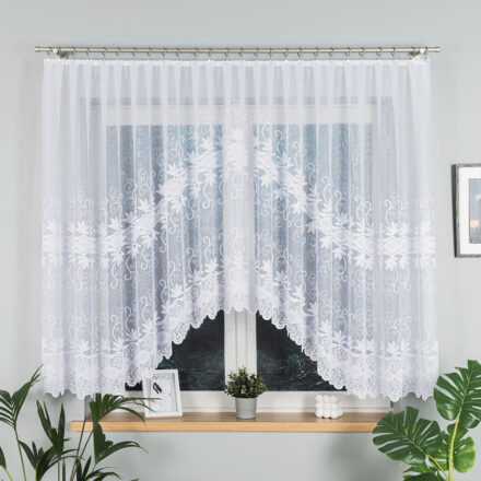 Jowita firanka żakardowa gotowa ze wzorem pasowym 400 x 150cm