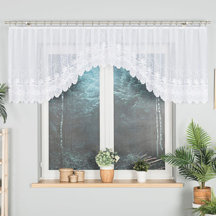 Jowita firanka żakardowa gotowa ze wzorem pasowym 400 x 80cm