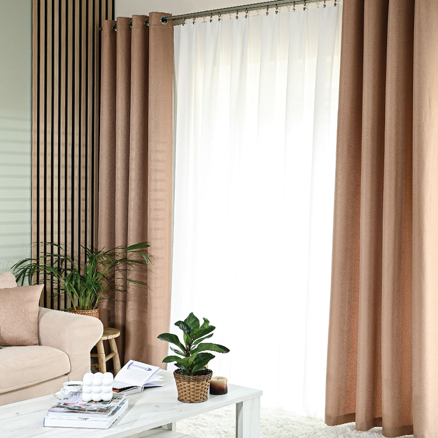 Jodełka zasłona gotowa na przelotkach 140cmx250cm ciemny beżowy - obrazek 2