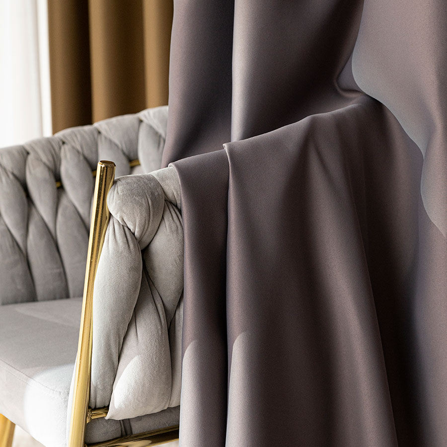 Dona zasłona gotowa na przelotkach 140cmx250cm ciepły ciemny szary - obrazek 2