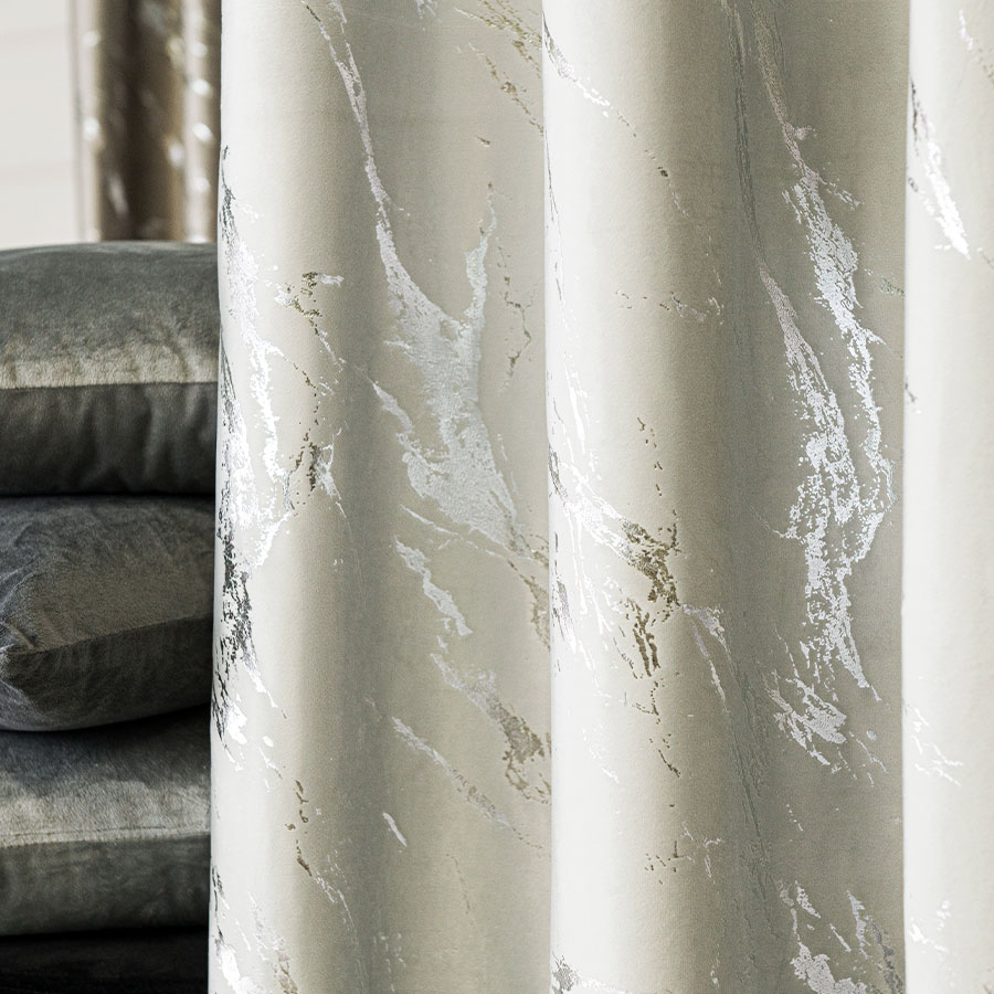 Marma zasłona gotowa na przelotkach 140cmx250cm pastelowy szary - obrazek 2