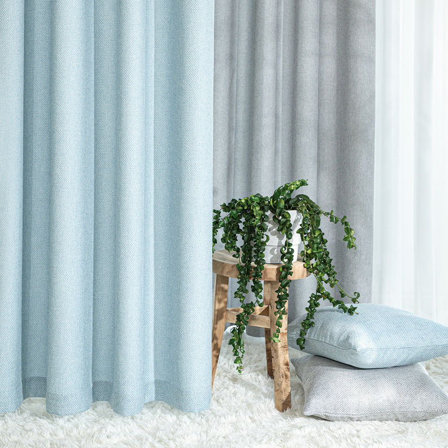 Molly zasłona gotowa na przelotkach 140cmx250cm jasny niebieski - obrazek 2