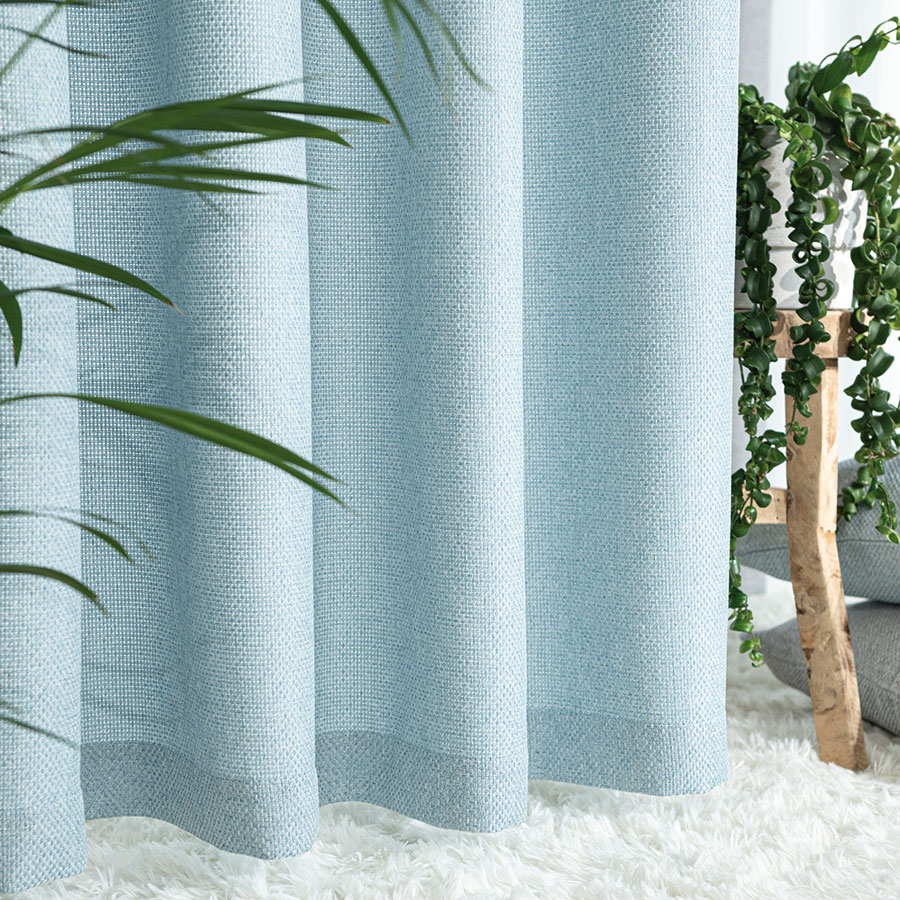 Molly zasłona gotowa na przelotkach 140cmx250cm jasny niebieski - obrazek 3