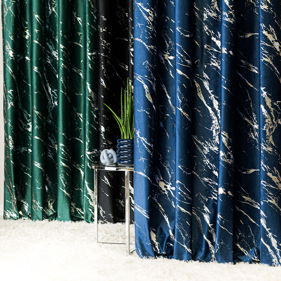 Marma zasłona gotowa na przelotkach 140cmx250cm granatowy - obrazek 3