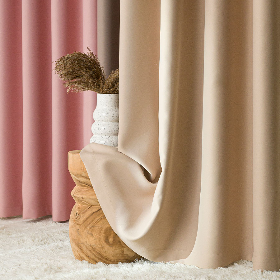 Dona zasłona gotowa na przelotkach 140cmx250cm jasny chłodny beżowy - obrazek 3