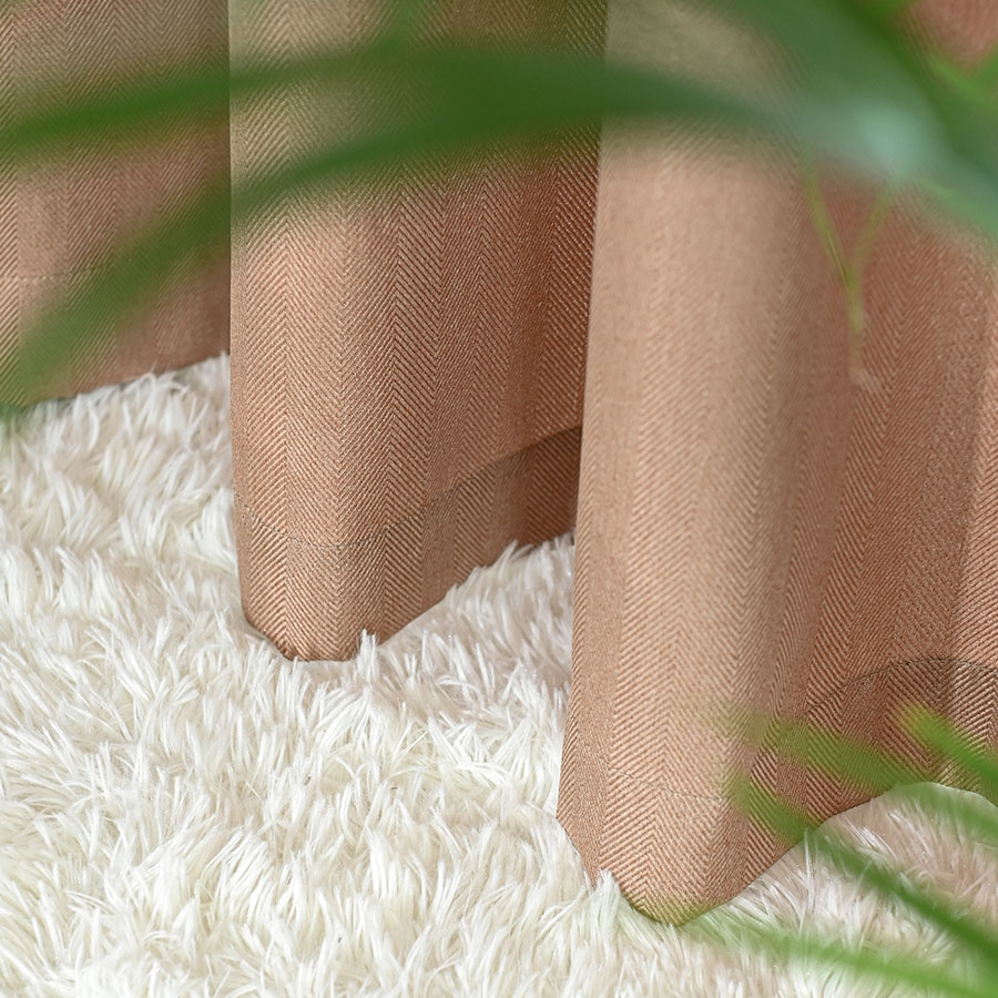 Jodełka zasłona gotowa na przelotkach 140cmx250cm ciemny beżowy - obrazek 5