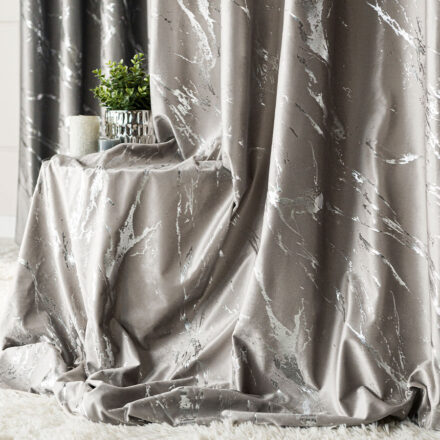 Marma zasłona gotowa na przelotkach 140cmx250cm szarobeżowy