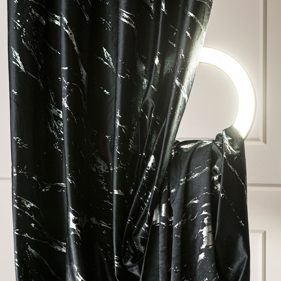 Marma zasłona gotowa na przelotkach 140cmx250cm czarny - obrazek 6