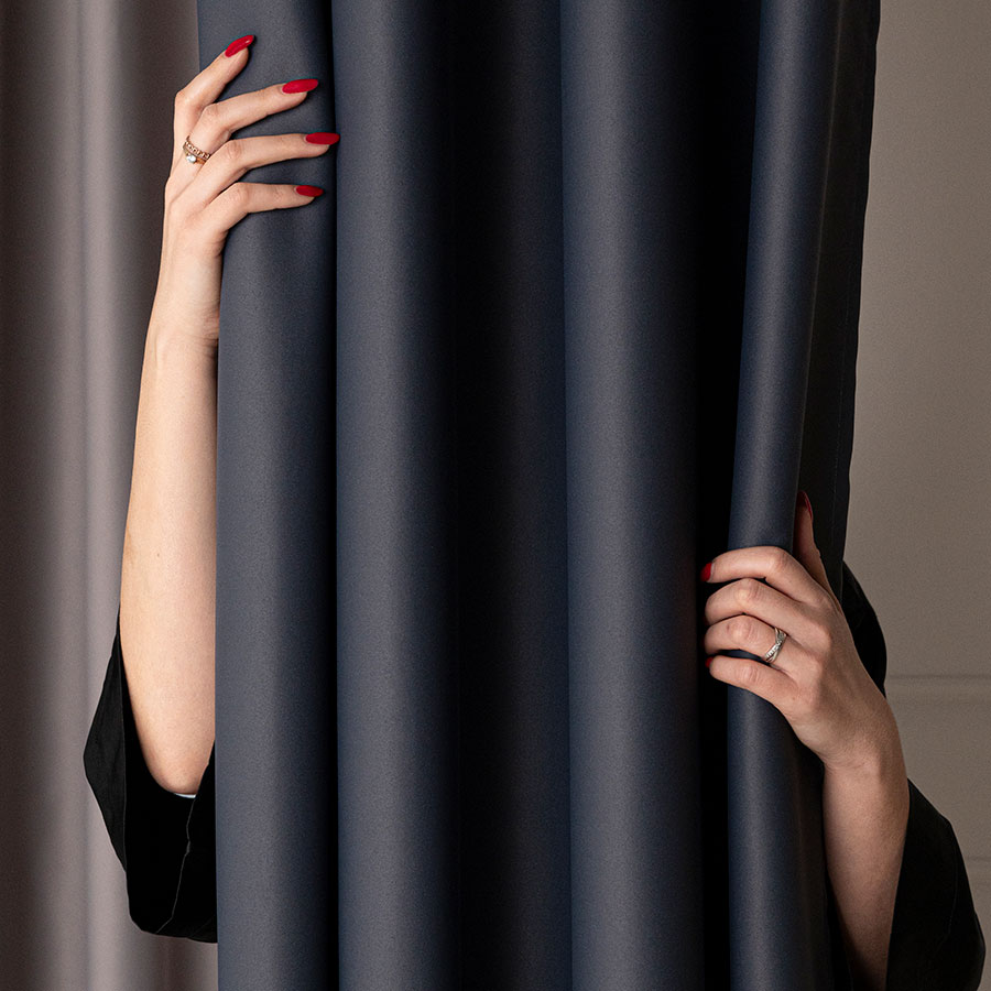 Dona zasłona gotowa na przelotkach 140cmx250cm ciemny szary - obrazek 4