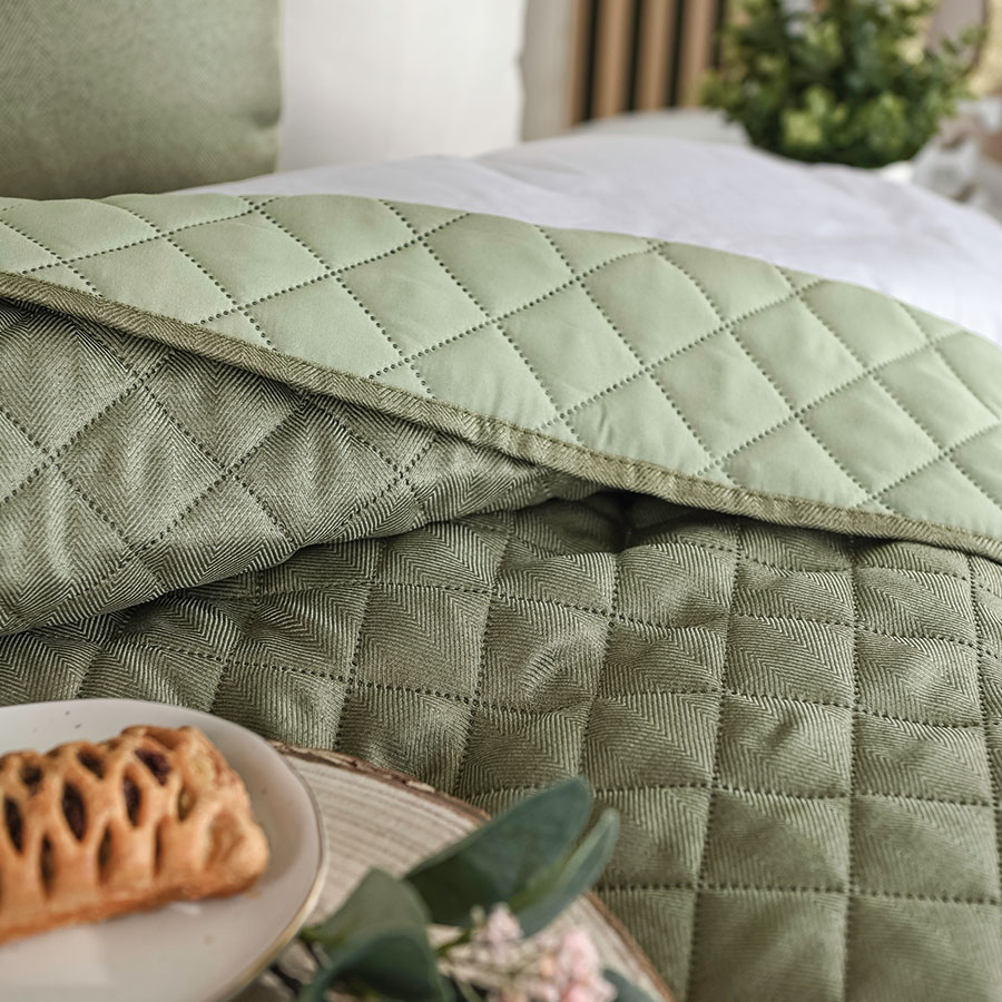 Narzuta JODEŁKA dekoracyjna 170x210cm kol szarozielony - obrazek 3