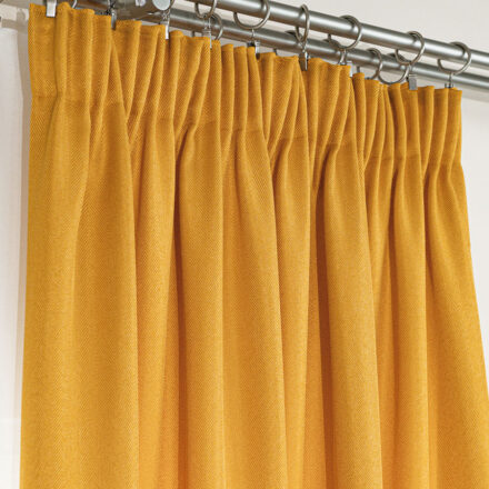 Jodełka zasłona gotowa na taśmie 140cmx250cm musztardowy