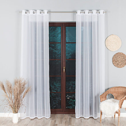 Woal firana gotowa na przelotkach 140×250 biała