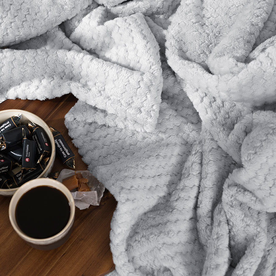 Koc LUGO dekoracyjny 160x200cm kol szary - obrazek 2