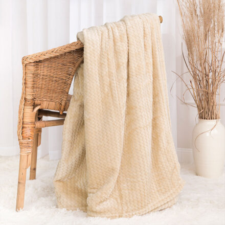 Koc LUGO dekoracyjny 160x200cm kol beżowy