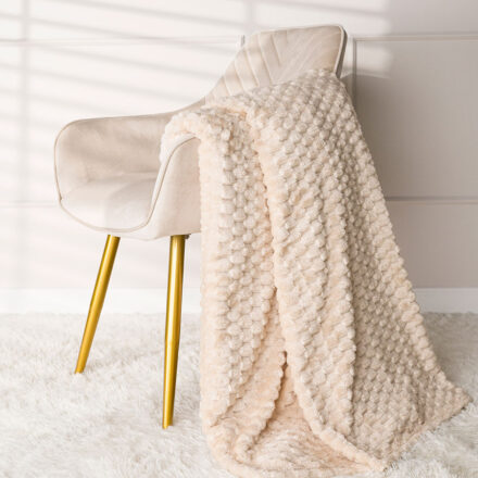 Koc MIKOS dekoracyjny 160x200cm kol beżowy