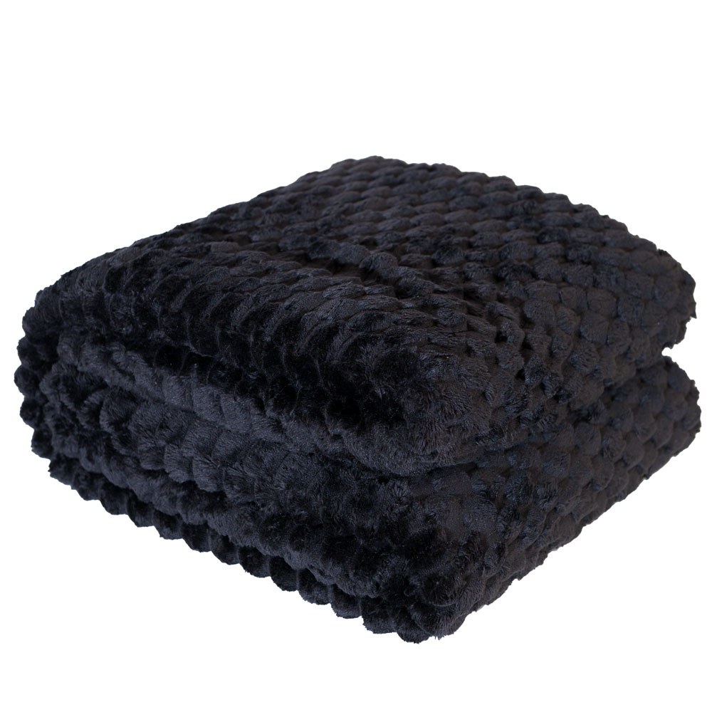 Koc MIKOS dekoracyjny 160x200cm kol czarny - obrazek 2