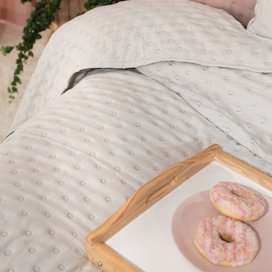 Narzuta NULES dekoracyjna 220x240cm kol jasny szary - obrazek 3