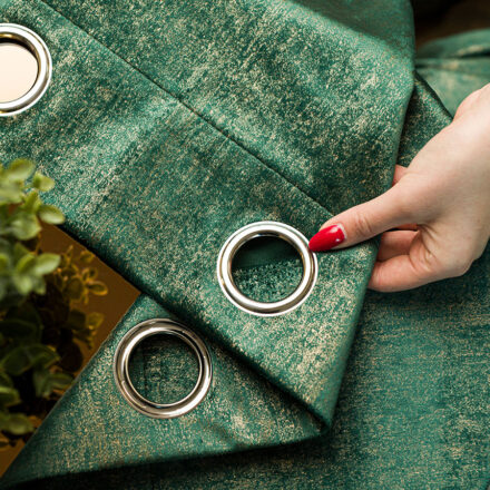 Eleonora zasłona na przelotkach 140x250cm butelkowa zieleń