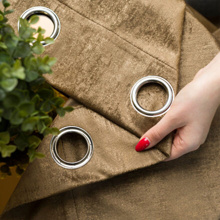 Eleonora zasłona gotowa na przelotkach 140x250cm brąz