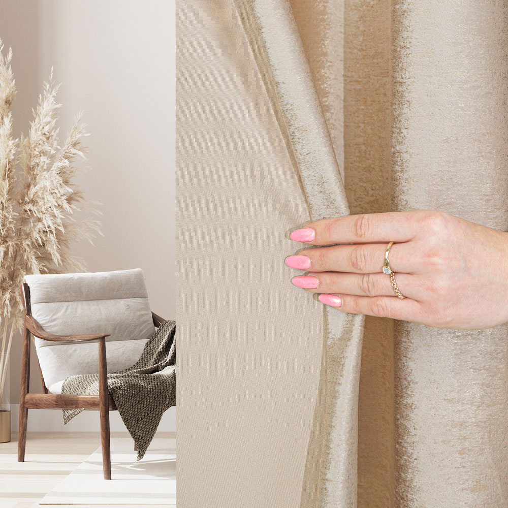 Eleonora zasłona gotowa na przelotkach 140x250cm jasny beż - obrazek 2