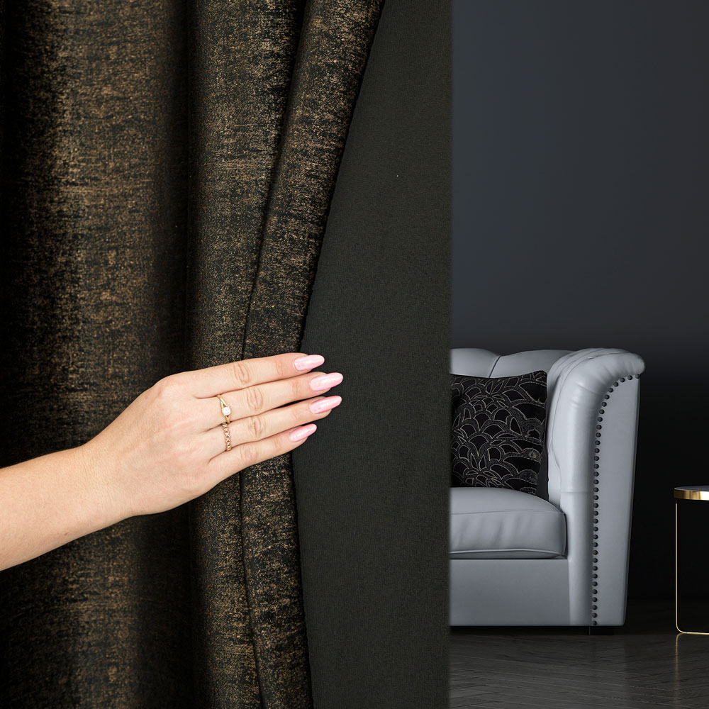 Eleonora zasłona gotowa na przelotkach 140x250cm czarny - obrazek 4