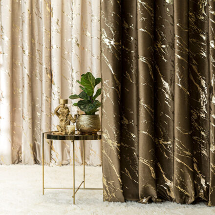 Marma zasłona gotowa na przelotkach 140cmx250cm brązowy