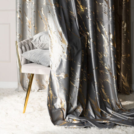 Marma zasłona gotowa na przelotkach 140cmx250cm jasny szary