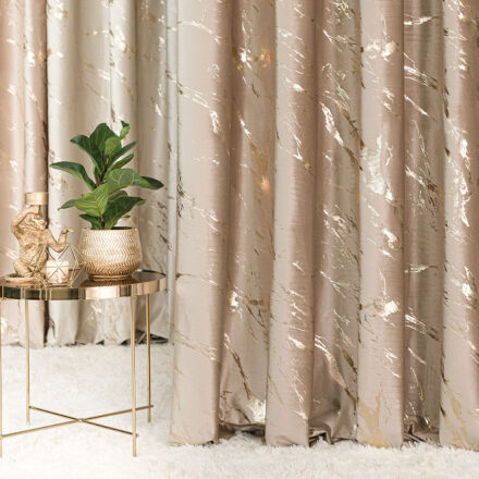 Marma zasłona gotowa na przelotkach 140cmx250cm ciemny beżowy