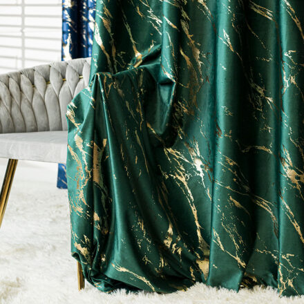 Marma zasłona gotowa na przelotkach 140cmx250cm ciemny zielony