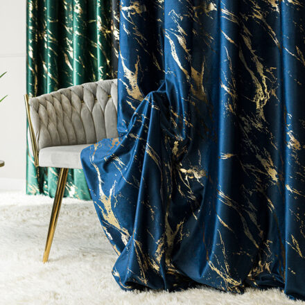 Marma zasłona gotowa na przelotkach 140cmx250cm granatowy