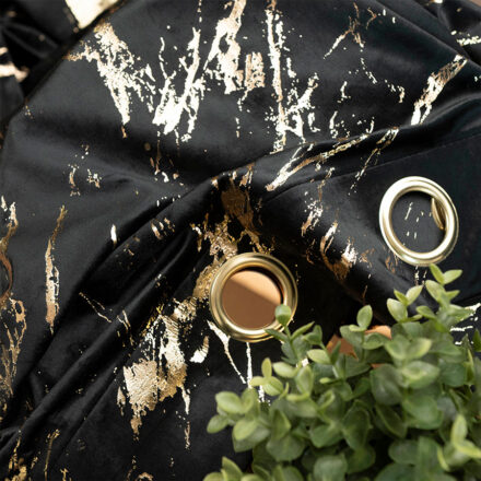 Marma zasłona gotowa na przelotkach 140cmx250cm czarny