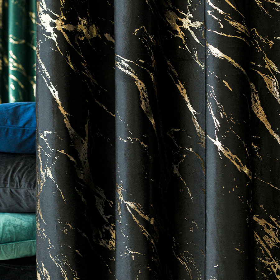 Marma zasłona gotowa na taśmie 140cmx250cm czarny - obrazek 2