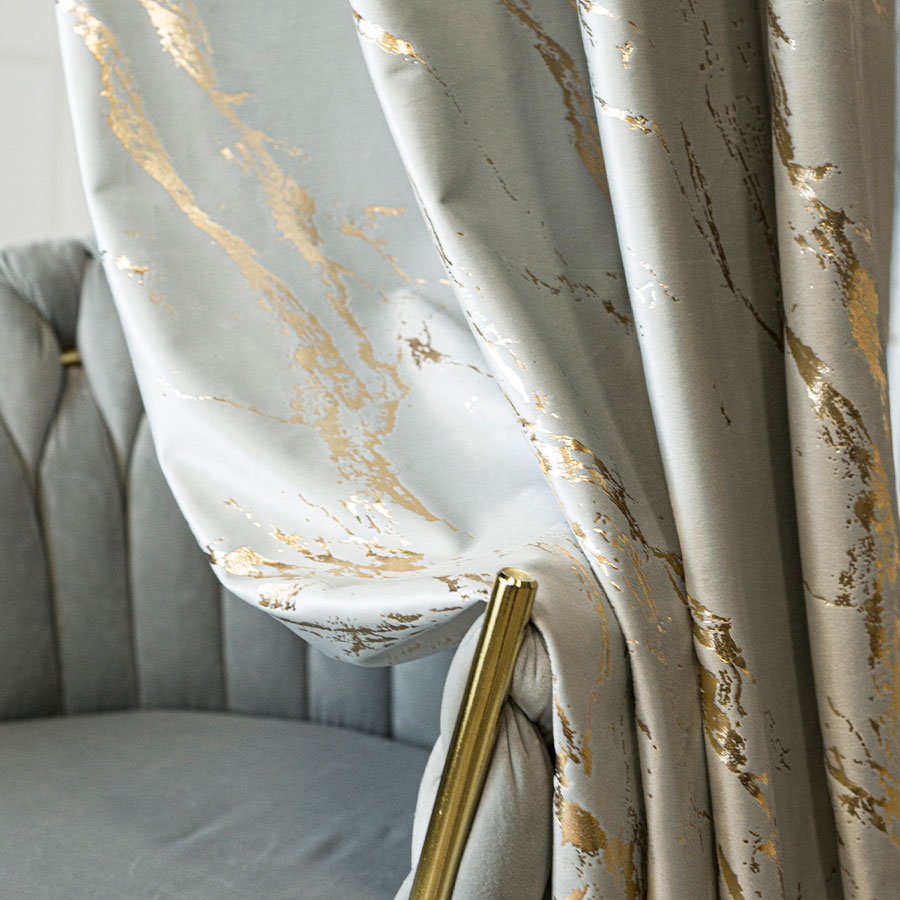 Marma zasłona gotowa na przelotkach 140cmx250cm pastelowy szary - obrazek 2