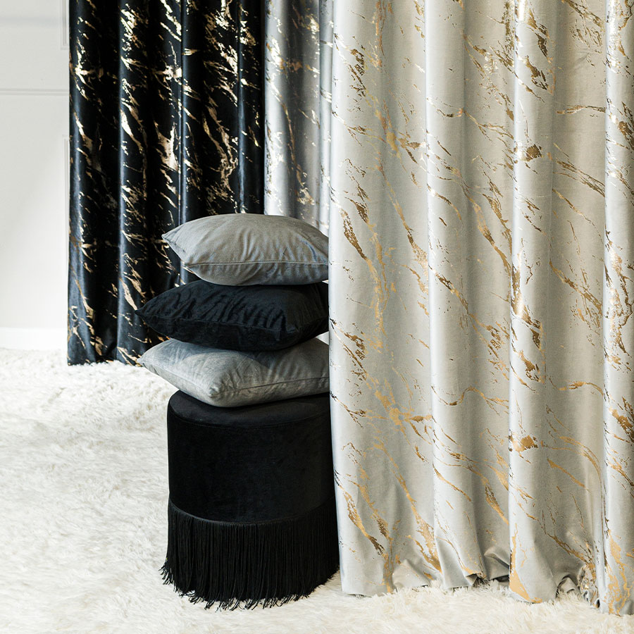 Marma zasłona gotowa na przelotkach 140cmx250cm pastelowy szary - obrazek 3