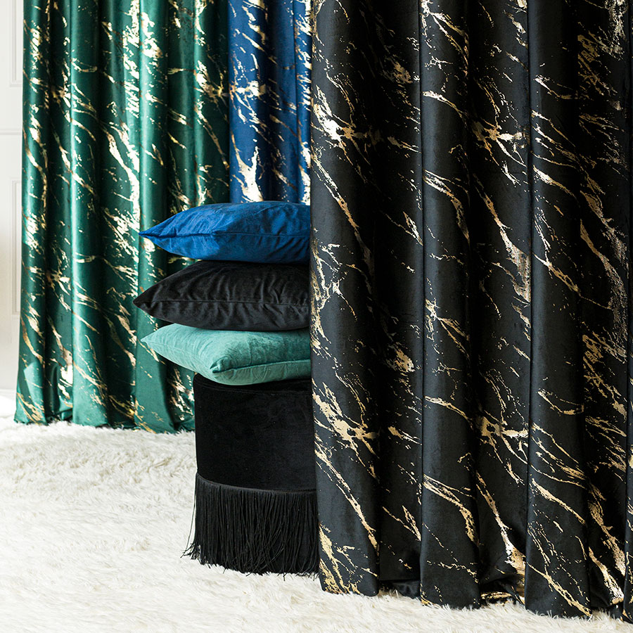 Marma zasłona gotowa na taśmie 140cmx250cm czarny - obrazek 5