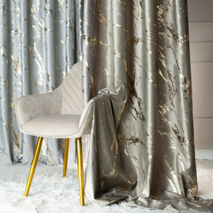 Marma zasłona gotowa na przelotkach 140cmx250cm szarobeżowy