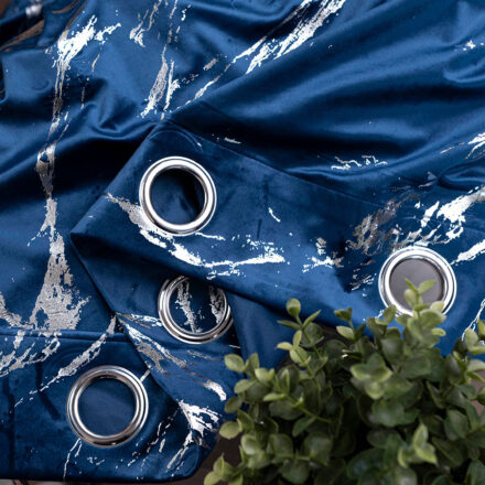 Marma zasłona gotowa na przelotkach 140cmx250cm granatowy