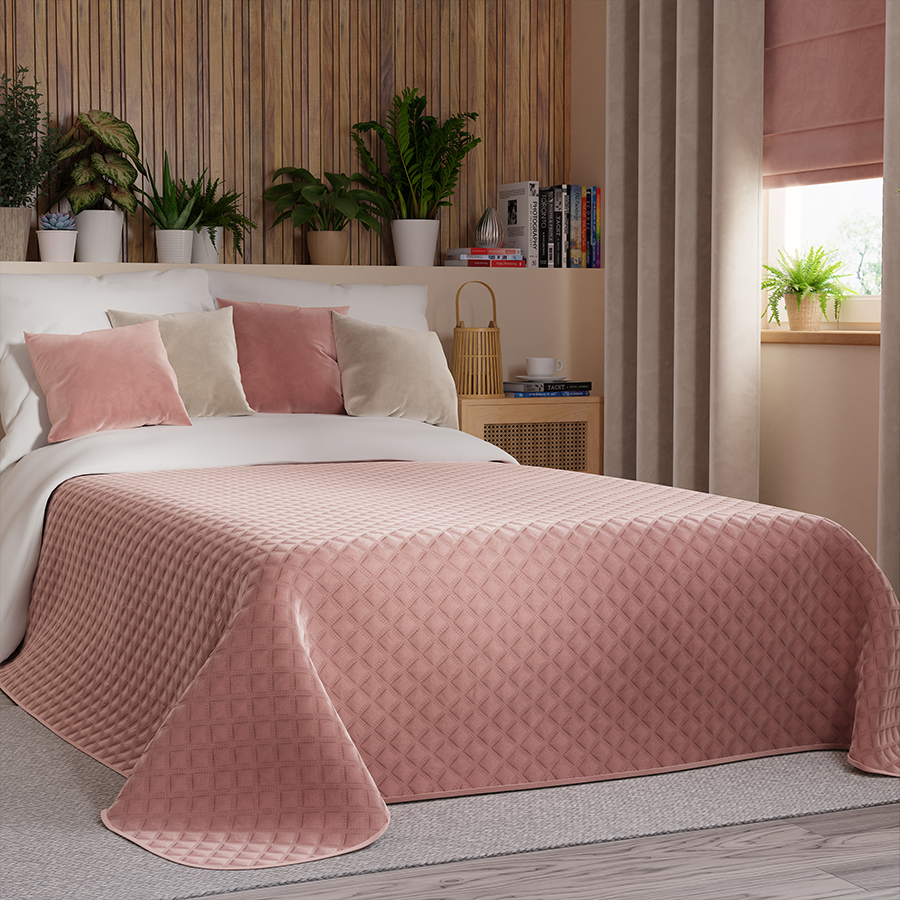 Narzuta VELVI dekoracyjna 220x240cm kol ciemny pudowy różowy - obrazek 2