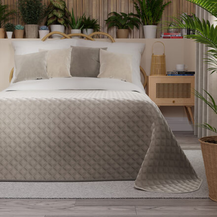 Narzuta VELVI dekoracyjna 170x210cm kol szaro-beżowy