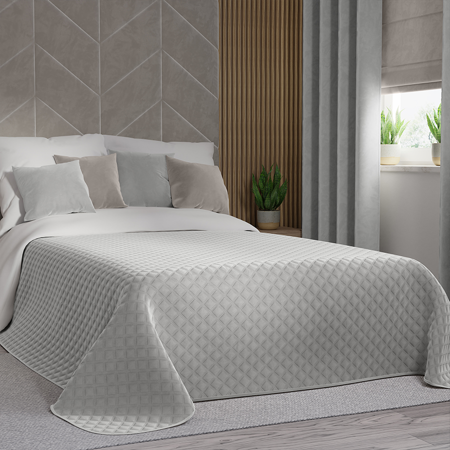 Narzuta VELVI dekoracyjna 220x240cm kol pastelowy szary - obrazek 2