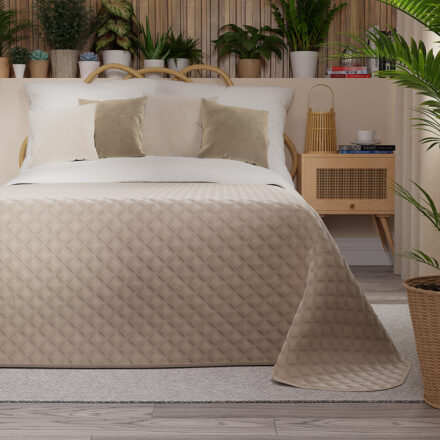 Narzuta VELVI dekoracyjna 170x210cm kol ciemny kremowy