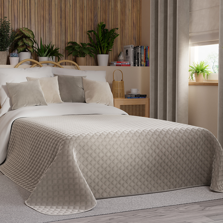 Narzuta VELVI dekoracyjna 220x240cm kol szaro-beżowy - obrazek 3