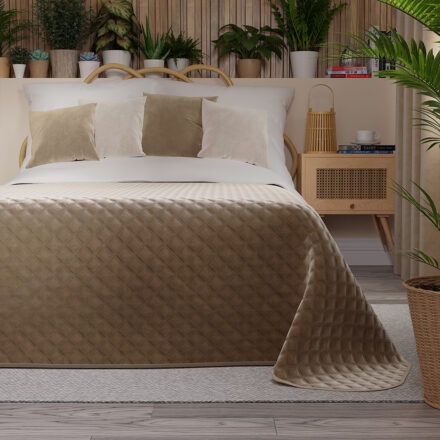 Narzuta VELVI dekoracyjna 170x210cm kol ciemny beżowy
