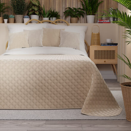 Narzuta VELVI dekoracyjna 170x210cm kol jasny beżowy