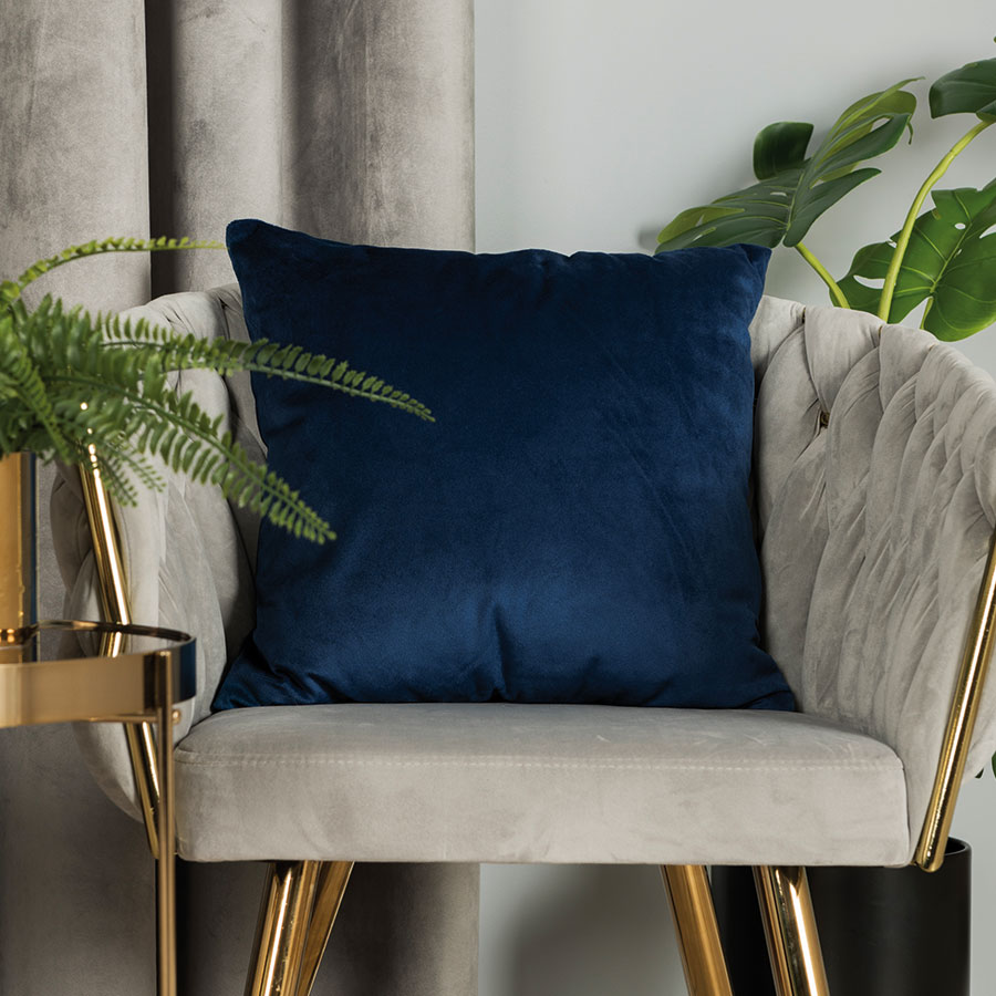 Poszewka VELVI dekoracyjna 40x40cm kol granatowy - obrazek 2